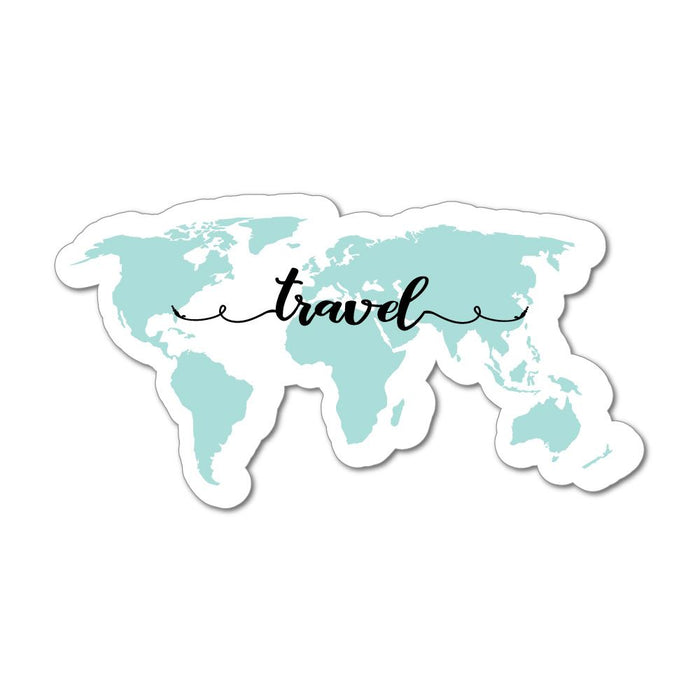 Travel World Map Blue Adventure Explore  Car Sticker Decal