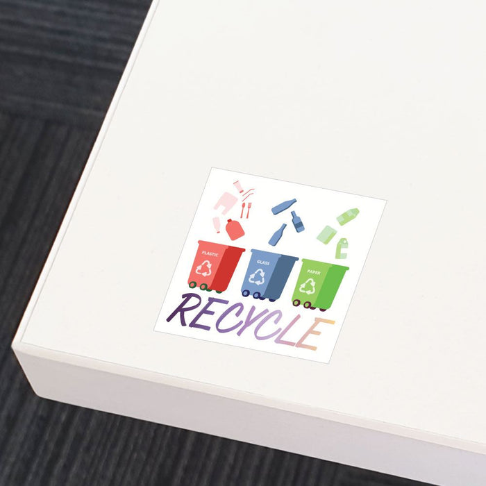 Recycle Plastic Glass Paper Sticker Decal