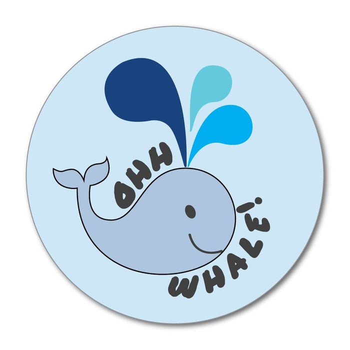 Ohh Whale Pun Blue Marine Life Ocean Don't Worry Oh Well Water Car Sticker Decal