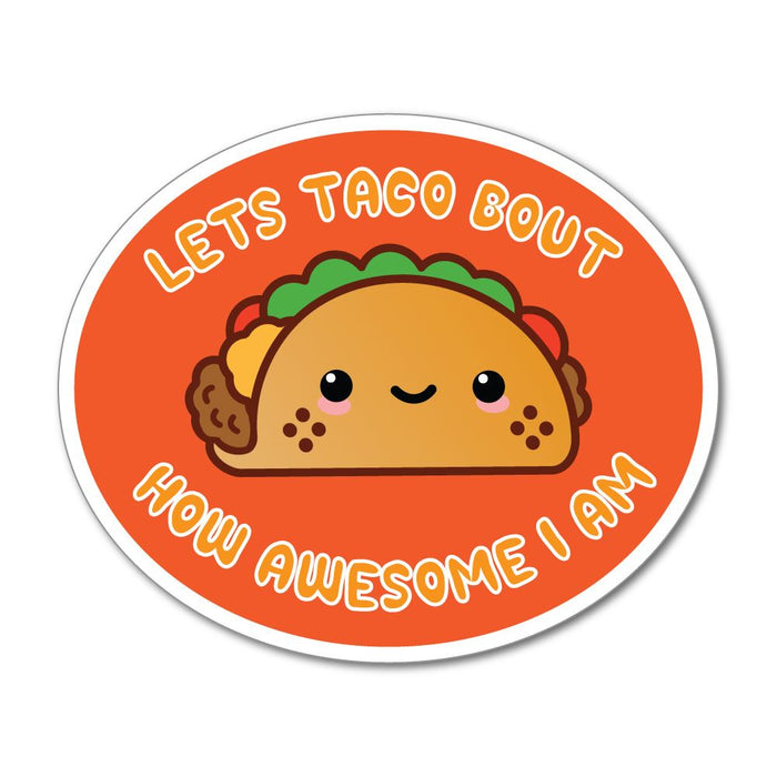 Taco Awesome Food Pun Funny Orange Colourful Car Sticker Decal