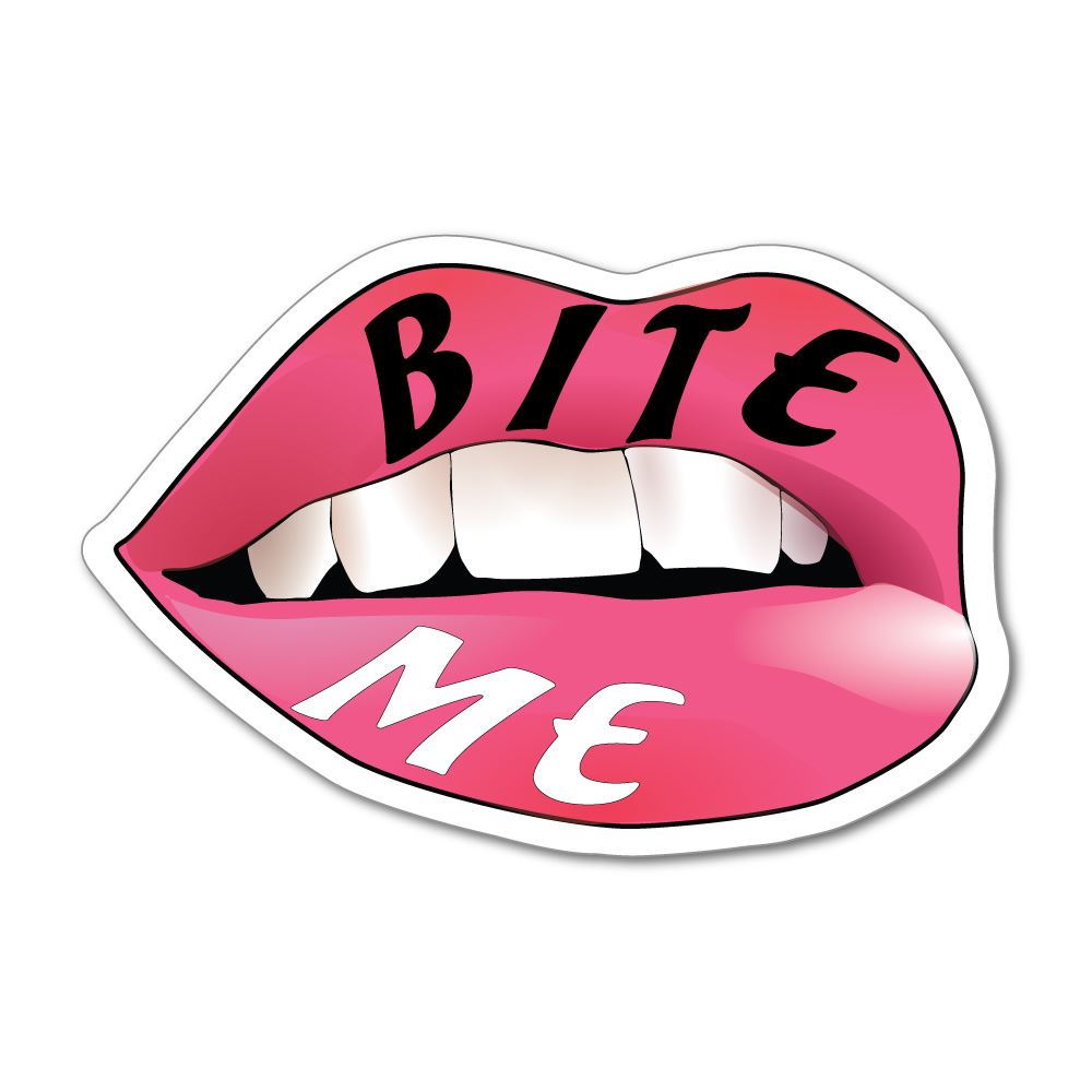 Bite Me Lips Mouth Female Sexy Kiss Girl Tongue Car Sticker Decal ...