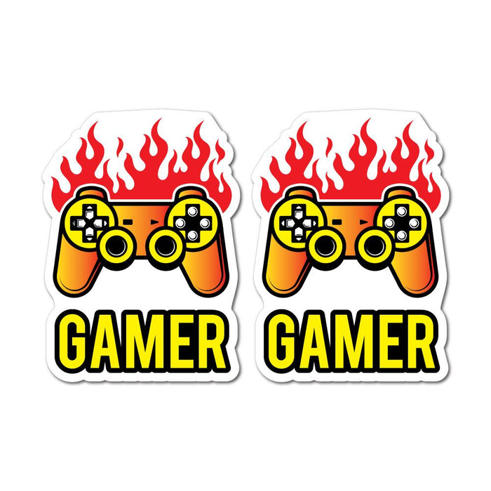 2X Gamer On Fire Sticker Decal