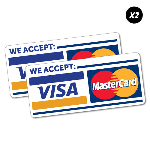 2X We Accept Visa Mastercard Sticker | Hospitality, Retail Stickers ...