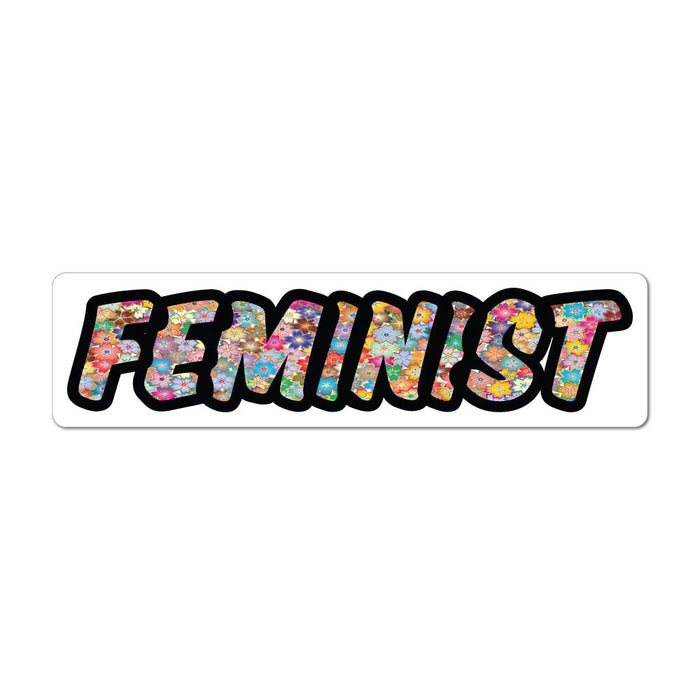 Feminist Floral Flower Typography Colourful Pattern  Car Sticker Decal