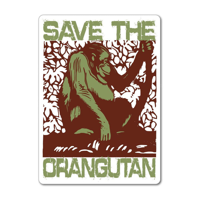 Save The Orangutan Monkey Rescue Forest Animals Love Indonesia  Car Sticker Decal