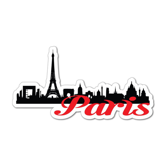Skyline Paris Travel City France Love Red Car Sticker Decal