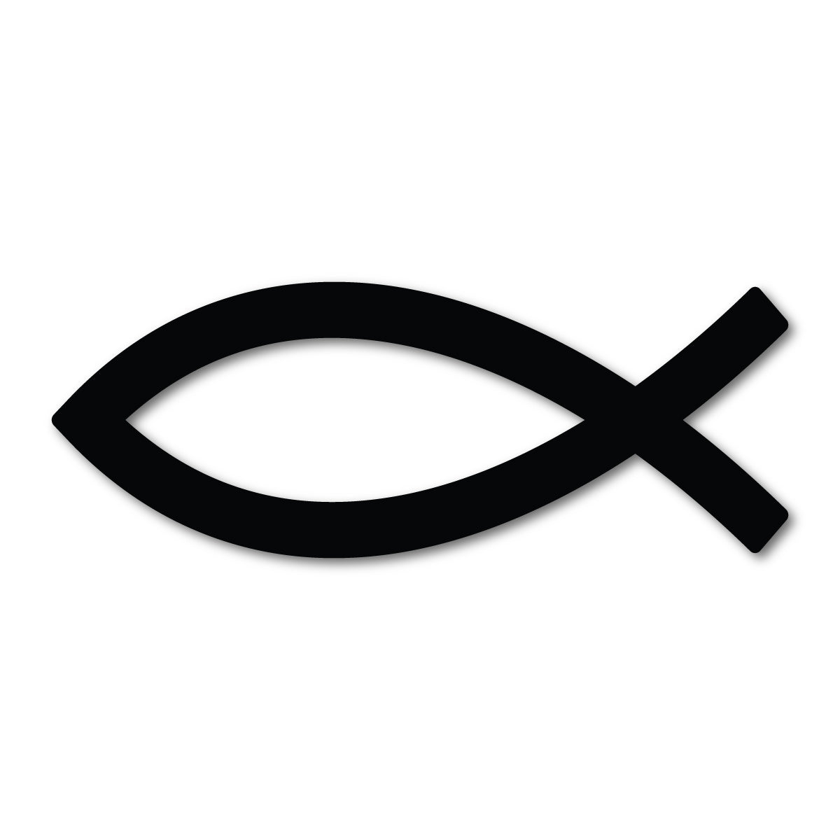 Jesus Fish Symbol In Black Sticker | Jesus Stickers - Sticker Collective