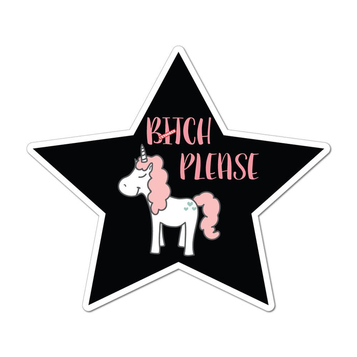 Btch Please Unicorn Star Sassy Funny Cheeky Pink  Car Sticker Decal