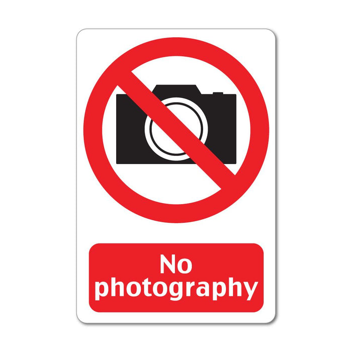 No Photography Stickers Decal