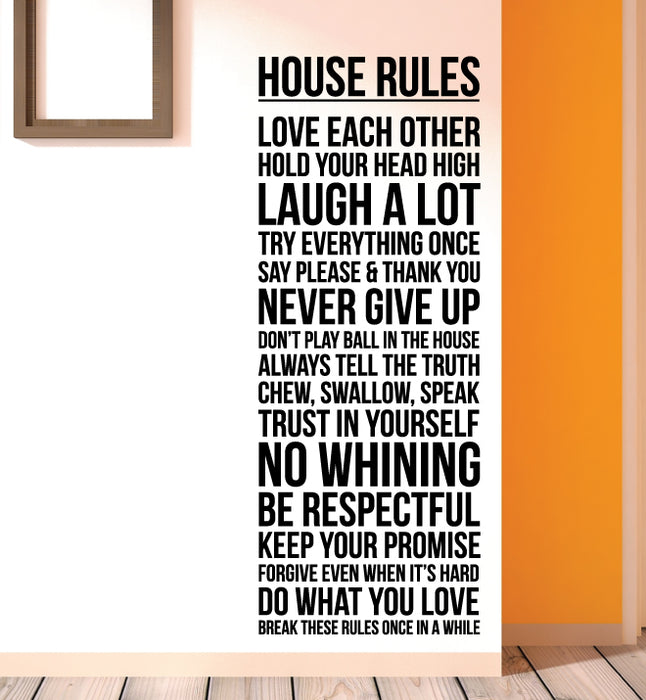 House Rule Love Wall Sticker