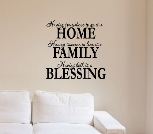 Home Family Blessing Wall Sticker