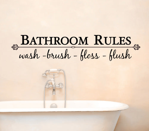 Bathroom Rules Wall Sticker