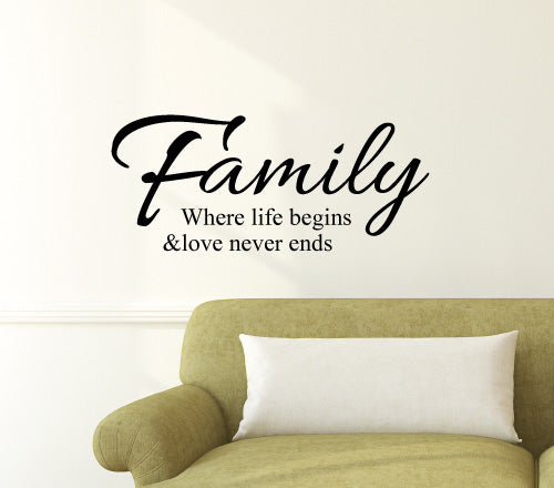 Family Where Life Begins Wall Sticker