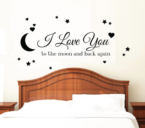 I Love You To The Moon Heart Wall Sticker