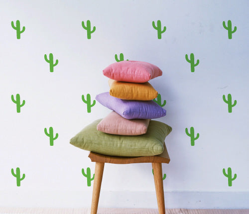 Pattern Green Cactus (Set Of 28) Wall Sticker