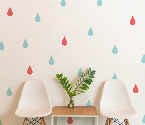 Pattern Rain Drops (Set Of 20) Wall Sticker