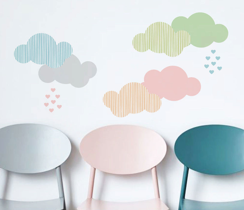 Pattern Cloud With Love (Set Of 6) Wall Sticker