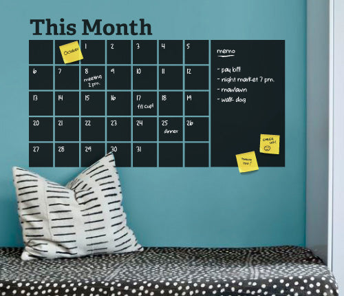 Chalkboard Calendar Monthly Wall Sticker