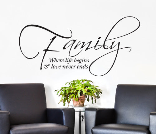 Family Where Life Begins Wall Sticker