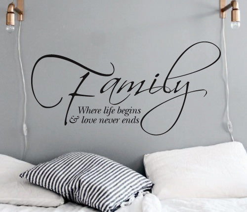 Family Where Life Begins Wall Sticker