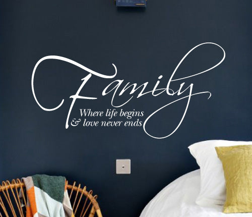 Family Where Life Begins Wall Sticker