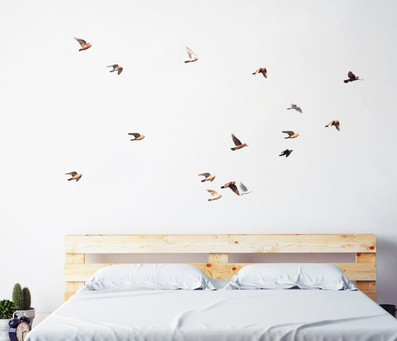 Set Of 16 Flying Birds Wall Sticker