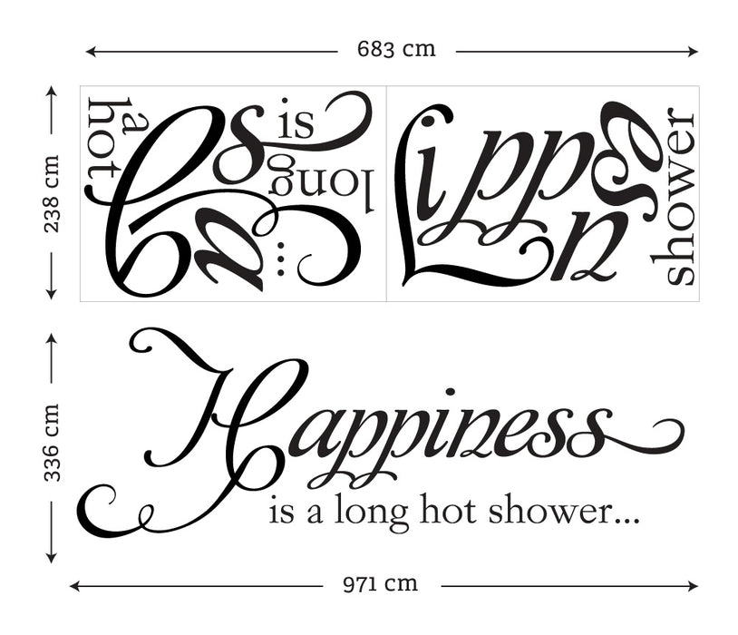 Happiness Is A Long Hot Shower Wall Sticker