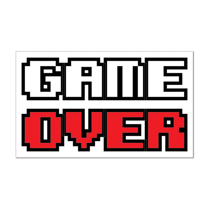 Game Over Sticker Red Black White Gaming Gamer Car Sticker Decal