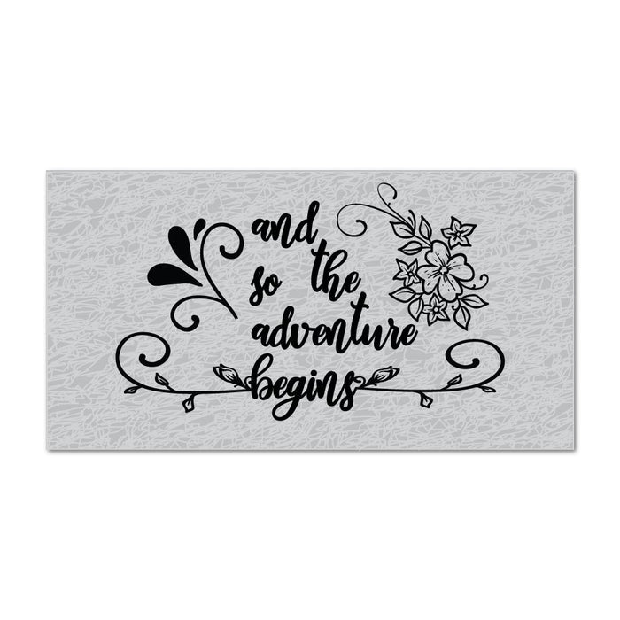 And So The Adventure Begins Floral Typogaphy Sign Texture Car Sticker Decal