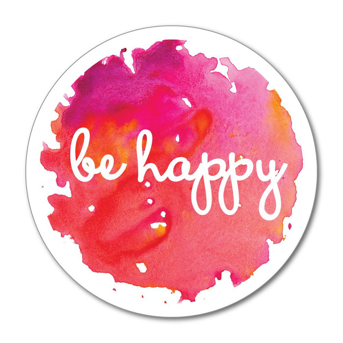 Happy Water Colour Pink Cute Paint Calligraphy Car Sticker Decal