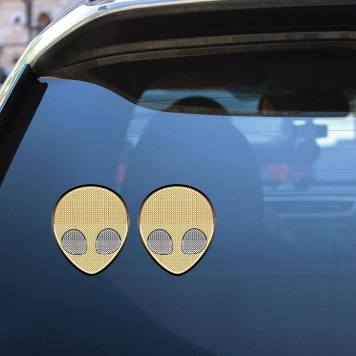 2X Diamond Alien Head  Sticker Decal