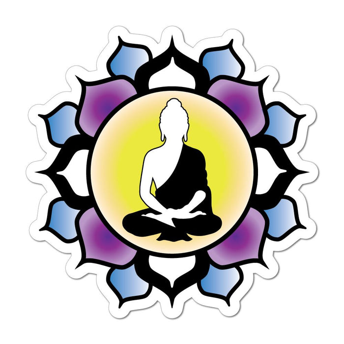 Meditate Yoga Buddhism Flower Om Hippie Symbol Peace Car Sticker Decal